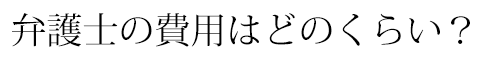 弁護士の費用はどのくらい？